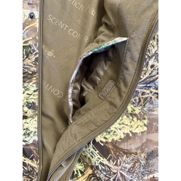Real Tree Max 1 Microban Scent Control Men's M Camo Fleece 4 pocket Zip Jacket - Picture 8 of 11